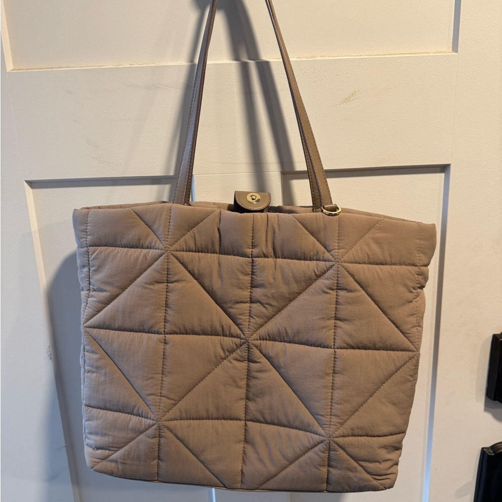 Target Quilted Beige Kate Tote Bag - Picture 7 of 15